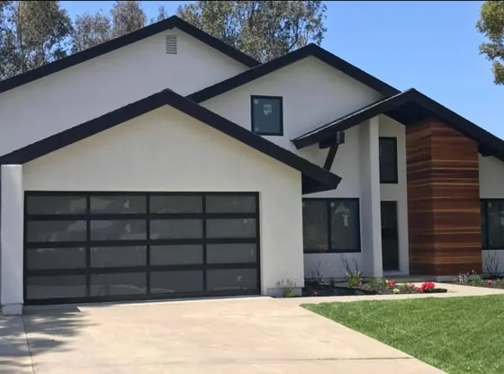 Full-view aluminum door on a single family home